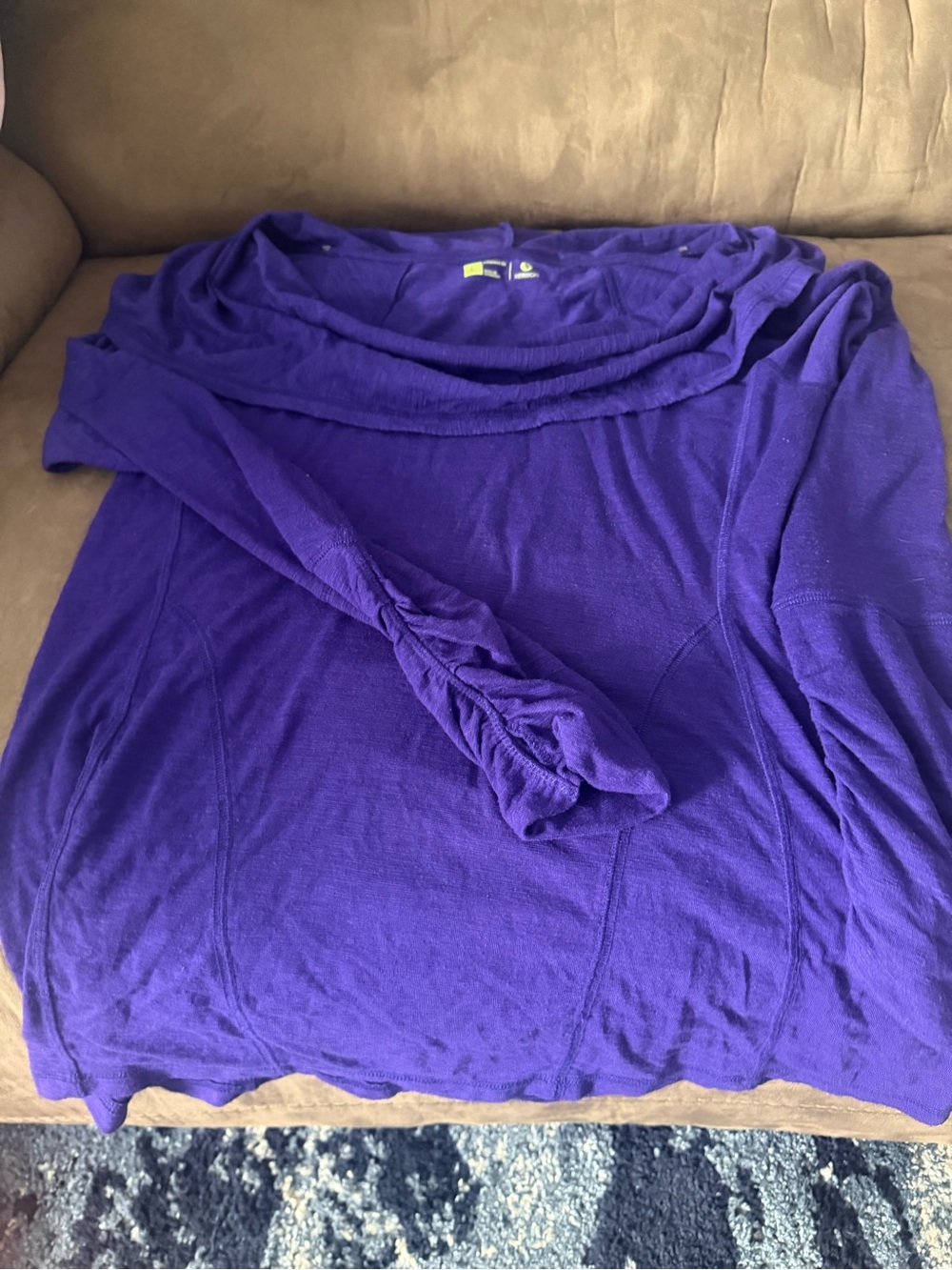 Xersion Purple Off-Shoulder Long Sleeve Tunic